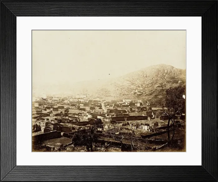 Framed Print : Ruined Village, N. China, 1860. Creator: Felice Beato Framed Print : Ruined Village, N. China, 1860. Creator: Felice Beato