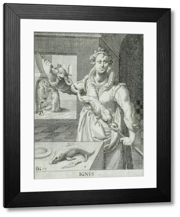 Framed Print : Fire, c1588. Creator: Jacques de Gheyn II Framed Print : Fire, c1588. Creator: Jacques de Gheyn II