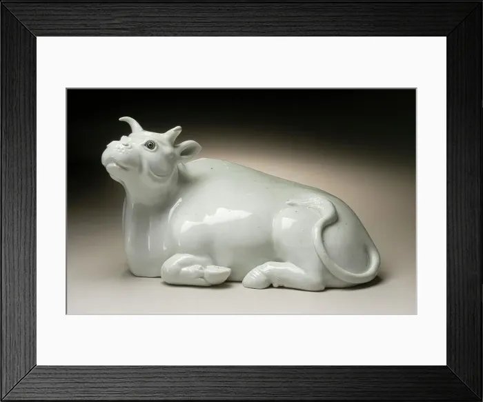 Framed Print : Reclining Ox, 19th century. Creator: Unknown Framed Print : Reclining Ox, 19th century. Creator: Unknown