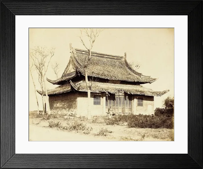 Framed Print : Temple Building, N. China, 1860. Creator: Felice Beato Framed Print : Temple Building, N. China, 1860. Creator: Felice Beato