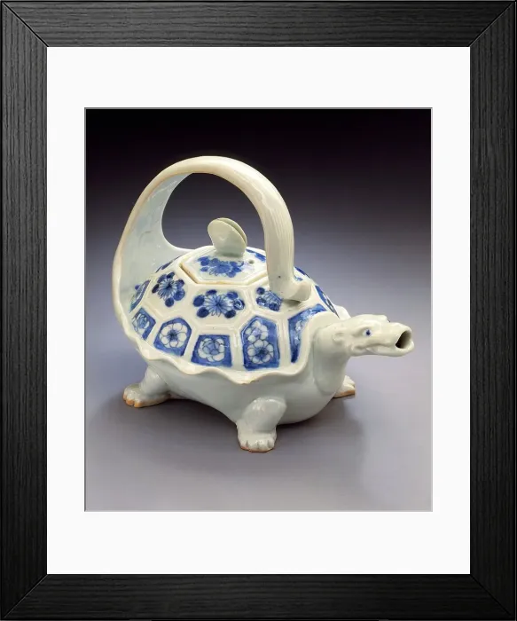 Framed Print : Sencha Teapot in the Form of a Long-Tailed Turtle; Clam Knop, 19th century. Creator: Unknown Framed Print : Sencha Teapot in the Form of a Long-Tailed Turtle; Clam Knop, 19th century. Creator: Unknown