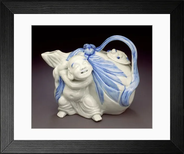 Framed Print : Sake Vessel in the Form of Hotei with His Bag, 19th century. Creator: Unknown Framed Print : Sake Vessel in the Form of Hotei with His Bag, 19th century. Creator: Unknown