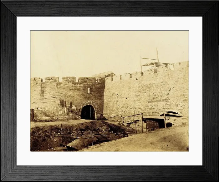 Framed Print : Fortified Walls with Canal, 1860. Creator: Felice Beato Framed Print : Fortified Walls with Canal, 1860. Creator: Felice Beato