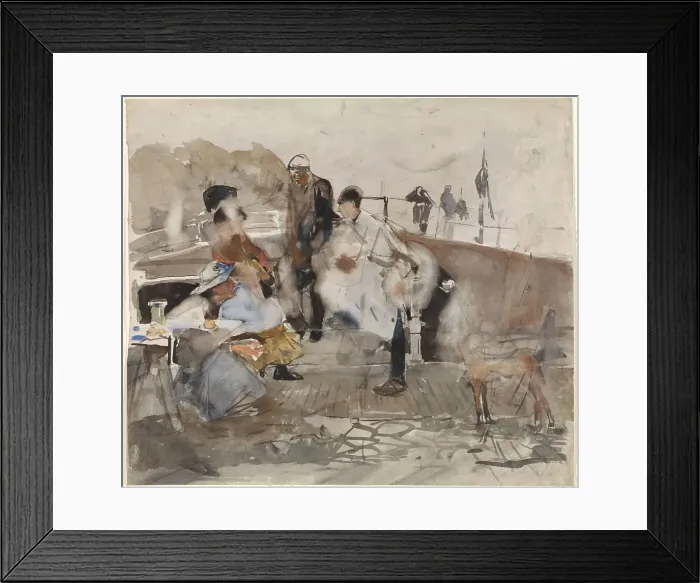 Framed Print : Group of people on a boat, 1867-1923. Creator: George Hendrik Breitner Framed Print : Group of people on a boat, 1867-1923. Creator: George Hendrik Breitner