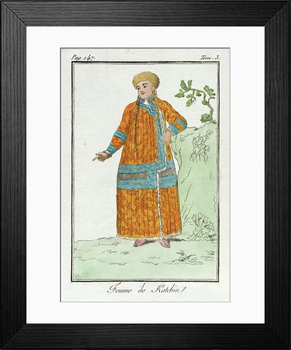Framed Print : Costume Plate (Femme de Katchin), Late 18th to early 19th century. Creators: Jacques Grasset de Saint-Sauveur, LF Labrousse Framed Print : Costume Plate (Femme de Katchin), Late 18th to early 19th century. Creators: Jacques Grasset de Saint-Sauveur, LF Labrousse
