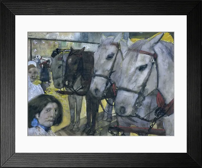 Framed Print : Tram horses on Dam Square in Amsterdam, 1893. Creator: George Hendrik Breitner Framed Print : Tram horses on Dam Square in Amsterdam, 1893. Creator: George Hendrik Breitner