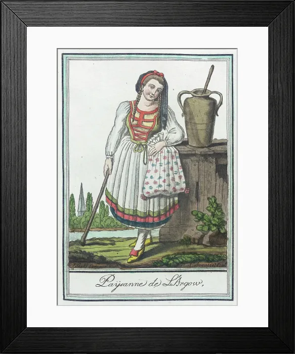 Framed Print : Costumes de Différents Pays, Paysanne de L'Argow, c1797. Creators: Jacques Grasset de Saint-Sauveur, LF Labrousse Framed Print : Costumes de Différents Pays, Paysanne de L'Argow, c1797. Creators: Jacques Grasset de Saint-Sauveur, LF Labrousse