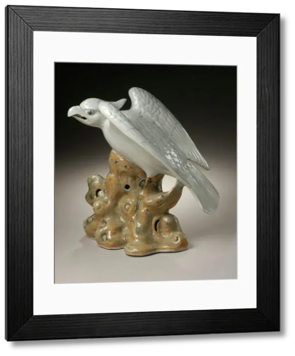 Framed Print : Okimono in the Form of an Eagle Landing on a Rock, 19th century. Creator: Unknown Framed Print : Okimono in the Form of an Eagle Landing on a Rock, 19th century. Creator: Unknown