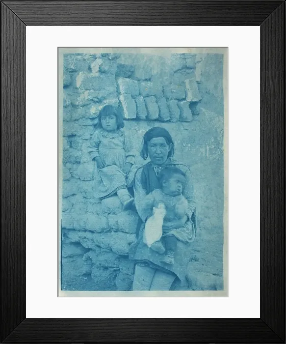 Framed Print : A Pueblo woman with two children (image 1 of 2), c.1890. Creator: Charles Fletcher Lummis Framed Print : A Pueblo woman with two children (image 1 of 2), c.1890. Creator: Charles Fletcher Lummis