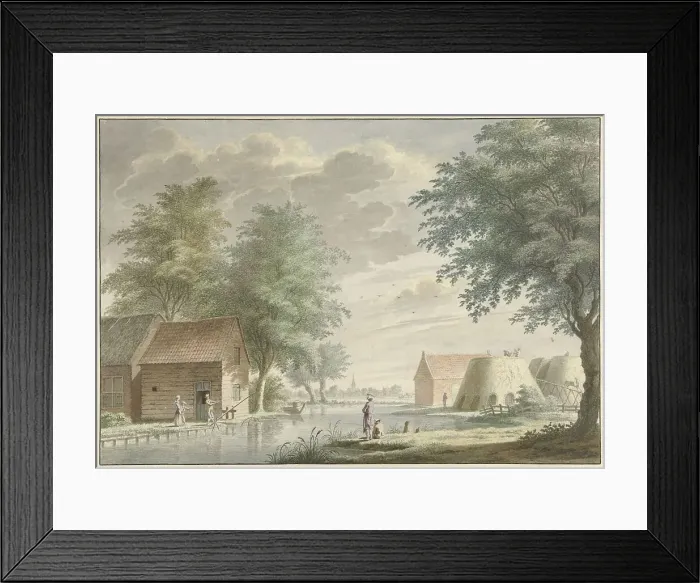 Framed Print : Lime kilns at Hillegom, 1765. Creator: Gerard van Rossum Framed Print : Lime kilns at Hillegom, 1765. Creator: Gerard van Rossum