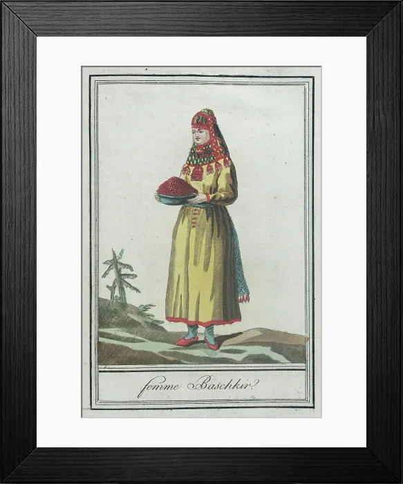 Framed Print : Costumes de Différents Pays, Femme Baschkir, c1797. Creators: Jacques Grasset de Saint-Sauveur, LF Labrousse Framed Print : Costumes de Différents Pays, Femme Baschkir, c1797. Creators: Jacques Grasset de Saint-Sauveur, LF Labrousse