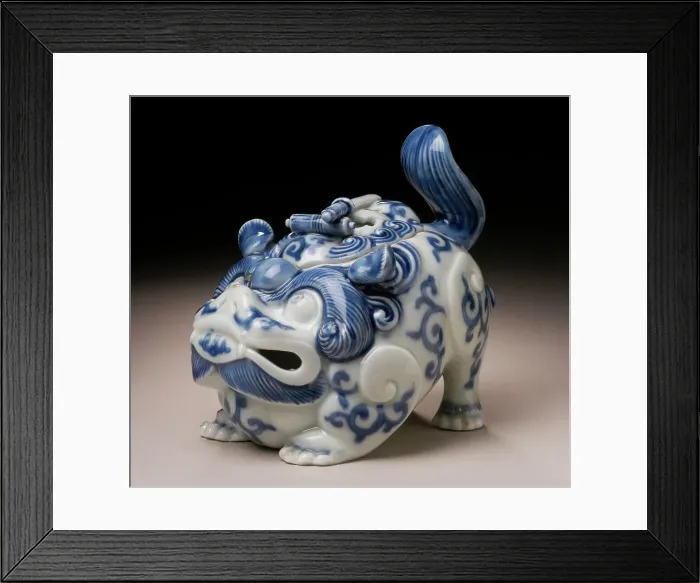 Framed Print : Censer in the Form of a Chinese Lion with Scroll and Sword Finial, 19th century. Creator: Unknown Framed Print : Censer in the Form of a Chinese Lion with Scroll and Sword Finial, 19th century. Creator: Unknown
