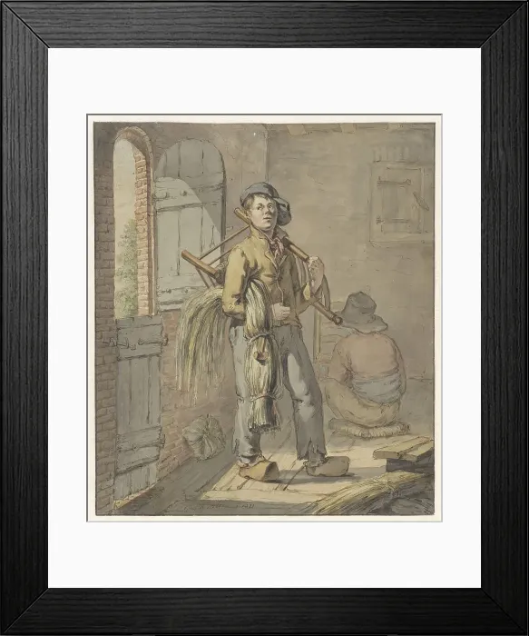 Framed Print : Weavers making rush chair-seats, 1811. Creator: Gerardus Laurentius Keultjes Framed Print : Weavers making rush chair-seats, 1811. Creator: Gerardus Laurentius Keultjes