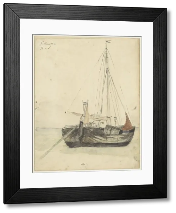 Framed Print : Fishing boat at Katwijk, 1885-1927. Creator: Gerhard Munthe Framed Print : Fishing boat at Katwijk, 1885-1927. Creator: Gerhard Munthe