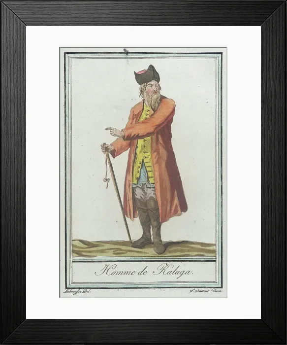 Framed Print : Costumes de Différents Pays, Homme de Kaluga, c1797. Creators: Jacques Grasset de Saint-Sauveur, LF Labrousse Framed Print : Costumes de Différents Pays, Homme de Kaluga, c1797. Creators: Jacques Grasset de Saint-Sauveur, LF Labrousse