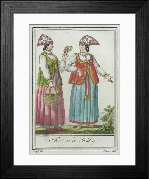 Framed Print : Costumes de Différents Pays, Femmes de Kaluga, c1797. Creators: Jacques Grasset de Saint-Sauveur, LF Labrousse Framed Print : Costumes de Différents Pays, Femmes de Kaluga, c1797. Creators: Jacques Grasset de Saint-Sauveur, LF Labrousse