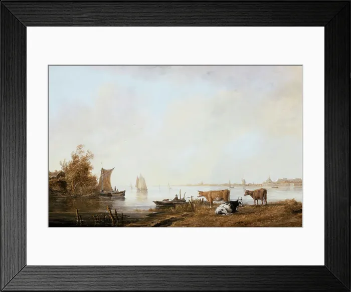 Framed Print : View of the (Old) Maas near Dordrecht, between c1644 and c1645. Creator: Aelbert Cuyp Framed Print : View of the (Old) Maas near Dordrecht, between c1644 and c1645. Creator: Aelbert Cuyp