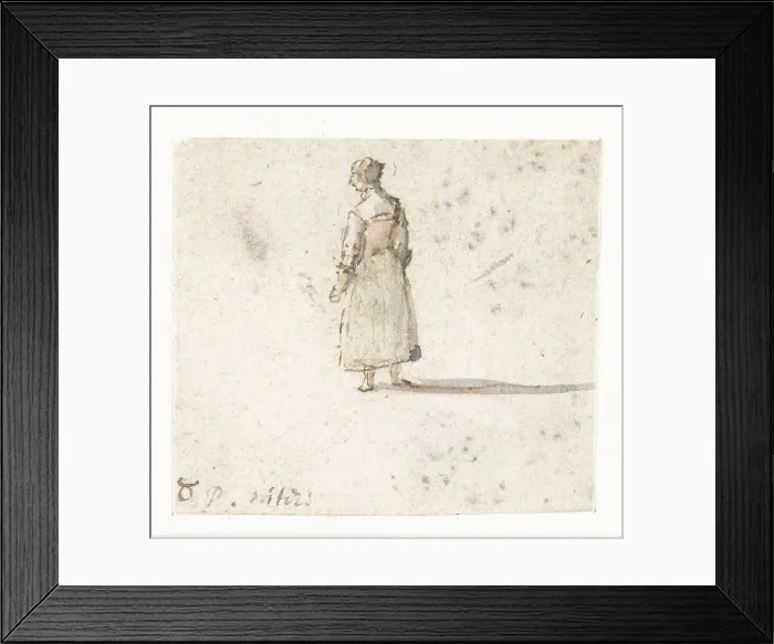 Framed Print : Standing woman, seen from behind, 1633-1687. Creator: Gillis Neyts Framed Print : Standing woman, seen from behind, 1633-1687. Creator: Gillis Neyts