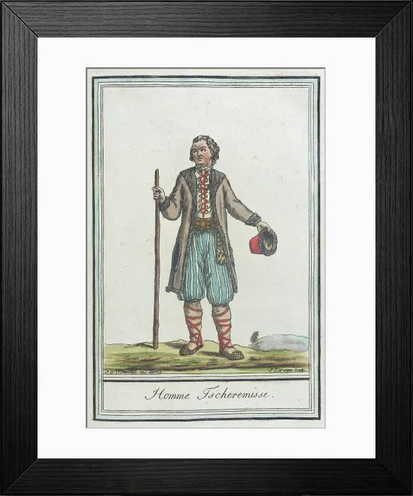 Framed Print : Costumes de Différents Pays, Homme Ischeremisse, c1797. Creators: Jacques Grasset de Saint-Sauveur, LF Labrousse Framed Print : Costumes de Différents Pays, Homme Ischeremisse, c1797. Creators: Jacques Grasset de Saint-Sauveur, LF Labrousse