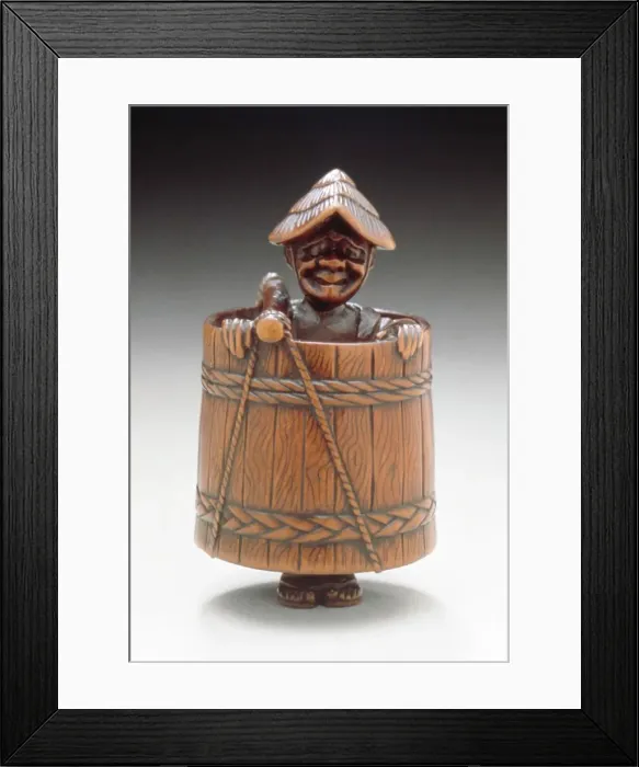 Framed Print : Cooper with Tub, early 19th century. Creator: Unknown Framed Print : Cooper with Tub, early 19th century. Creator: Unknown