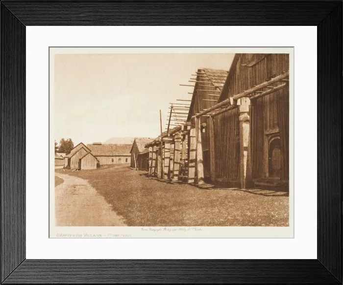 Framed Print : Qamutsun Village-Cowichan, 1912. Creator: Edward Sheriff Curtis Framed Print : Qamutsun Village-Cowichan, 1912. Creator: Edward Sheriff Curtis