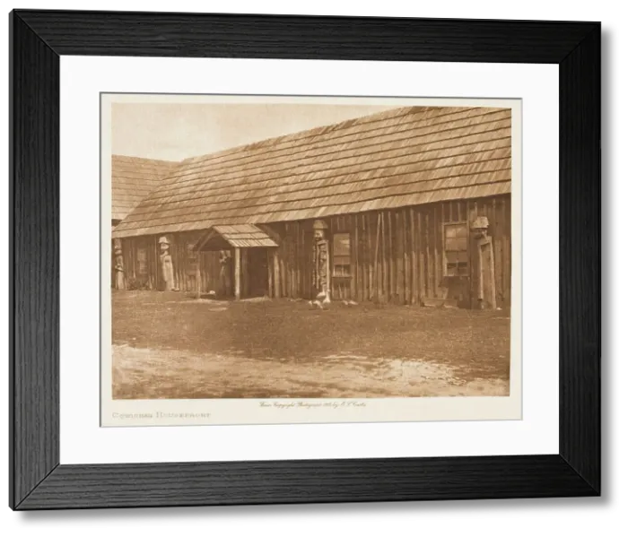 Framed Print : Cowichan Housefront, 1912. Creator: Edward Sheriff Curtis Framed Print : Cowichan Housefront, 1912. Creator: Edward Sheriff Curtis