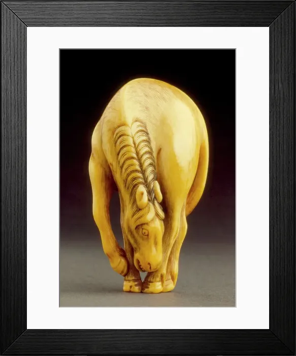 Framed Print : Grazing Horse, early 19th century. Creator: Unknown Framed Print : Grazing Horse, early 19th century. Creator: Unknown