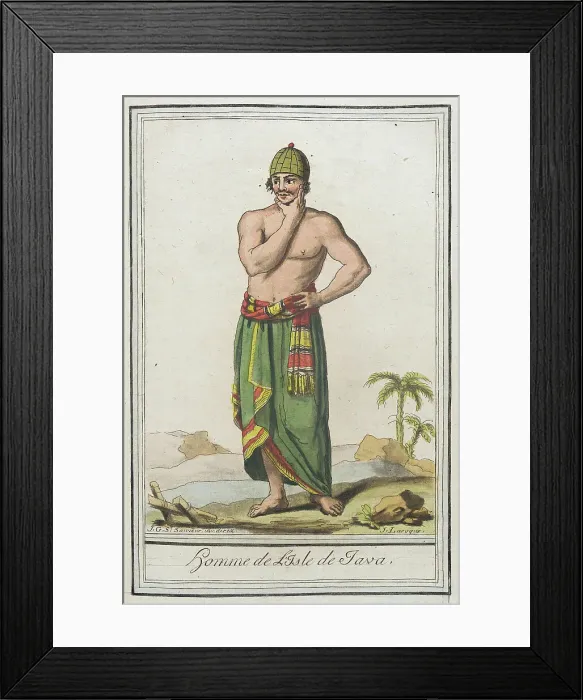 Framed Print : Costumes de Différents Pays, Homme de l'Isle de Java, c1797. Creators: Jacques Grasset de Saint-Sauveur, LF Labrousse Framed Print : Costumes de Différents Pays, Homme de l'Isle de Java, c1797. Creators: Jacques Grasset de Saint-Sauveur, LF Labrousse