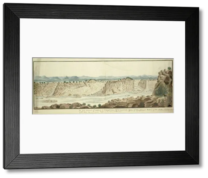 Framed Print : View of the Augrabies Falls on the Orange River, 1778-1779. Creator: Robert Jacob Gordon Framed Print : View of the Augrabies Falls on the Orange River, 1778-1779. Creator: Robert Jacob Gordon