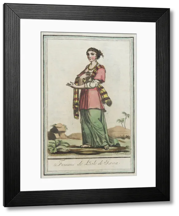 Framed Print : Costumes de Différents Pays, Femme de l'Isle de Java, c1797. Creators: Jacques Grasset de Saint-Sauveur, LF Labrousse Framed Print : Costumes de Différents Pays, Femme de l'Isle de Java, c1797. Creators: Jacques Grasset de Saint-Sauveur, LF Labrousse