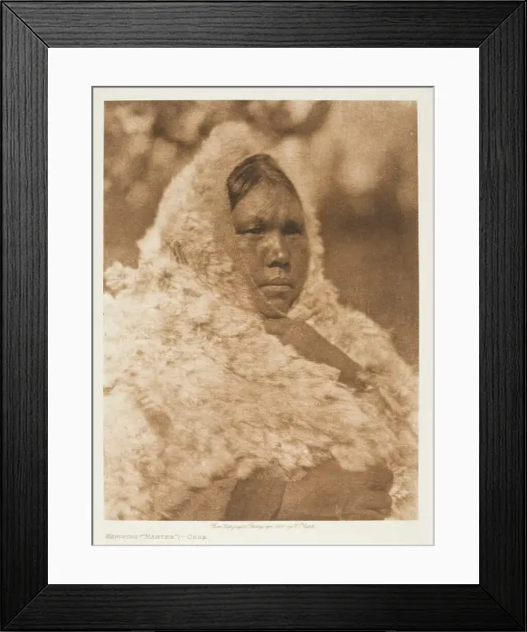 Framed Print : Wapistan ('Marten')-Cree, 1926. Creator: Edward Sheriff Curtis Framed Print : Wapistan ('Marten')-Cree, 1926. Creator: Edward Sheriff Curtis