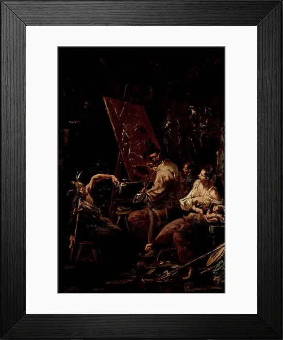 Framed Print : The Artist's Studio, c1700. Creator: Alessandro Magnasco Framed Print : The Artist's Studio, c1700. Creator: Alessandro Magnasco
