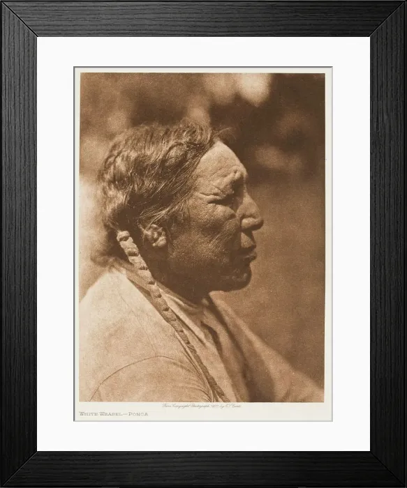Framed Print : White Weasel-Ponca, 1927. Creator: Edward Sheriff Curtis Framed Print : White Weasel-Ponca, 1927. Creator: Edward Sheriff Curtis