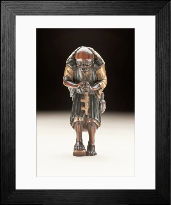 Framed Print : Drunken Buddhist Priest holding Broken Geta (image 1 of 2), Early to mid-19th century. Creator: Unknown Framed Print : Drunken Buddhist Priest holding Broken Geta (image 1 of 2), Early to mid-19th century. Creator: Unknown