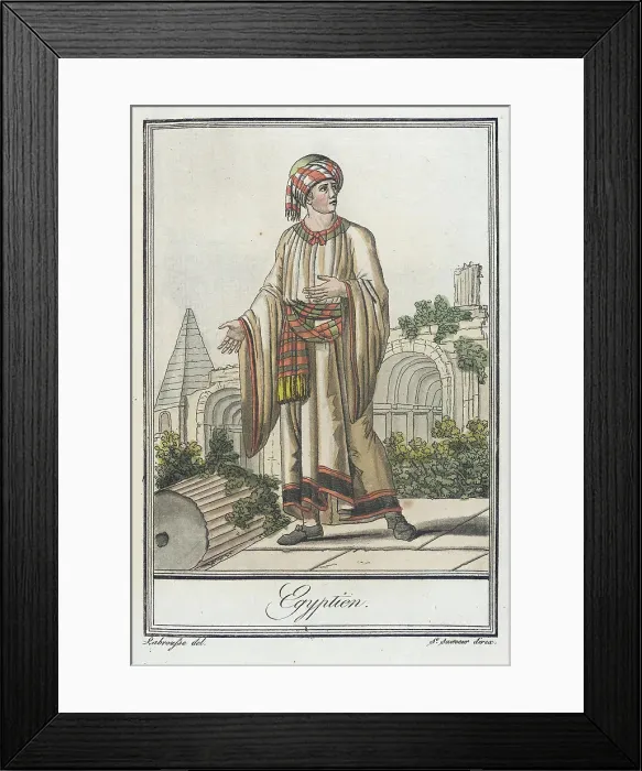 Framed Print : Costumes de Différent Pays, Egyptien, c1797. Creators: Jacques Grasset de Saint-Sauveur, LF Labrousse Framed Print : Costumes de Différent Pays, Egyptien, c1797. Creators: Jacques Grasset de Saint-Sauveur, LF Labrousse