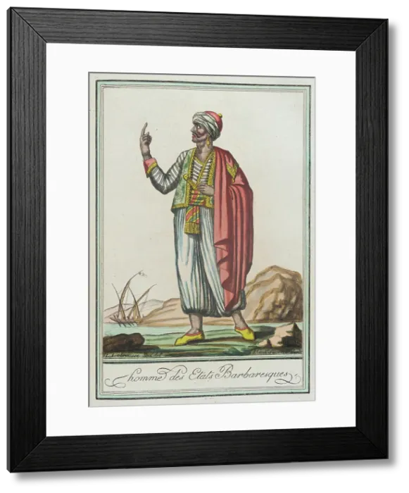 Framed Print : Costumes de Différents Pays, Homme des Etats Barbaresques, c1797. Creators: Jacques Grasset de Saint-Sauveur, LF Labrousse Framed Print : Costumes de Différents Pays, Homme des Etats Barbaresques, c1797. Creators: Jacques Grasset de Saint-Sauveur, LF Labrousse