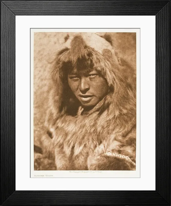 Framed Print : Nunivak Youth, 1928. Creator: Edward Sheriff Curtis Framed Print : Nunivak Youth, 1928. Creator: Edward Sheriff Curtis