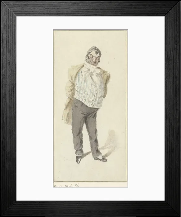 Framed Print : Caricature of a standing man, 1809-1877. Creator: Henry Bonaventure Monnier Framed Print : Caricature of a standing man, 1809-1877. Creator: Henry Bonaventure Monnier