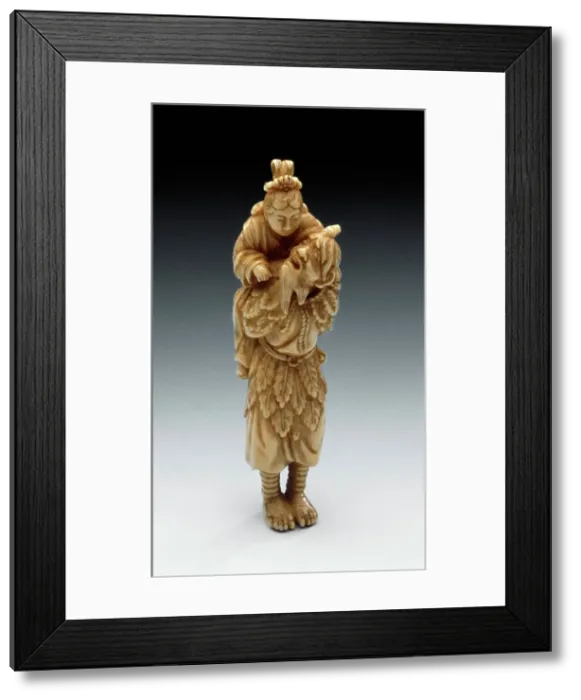 Framed Print : Ikkaku: The One-Horned Immortal, Late 18th century. Creator: Unknown Framed Print : Ikkaku: The One-Horned Immortal, Late 18th century. Creator: Unknown