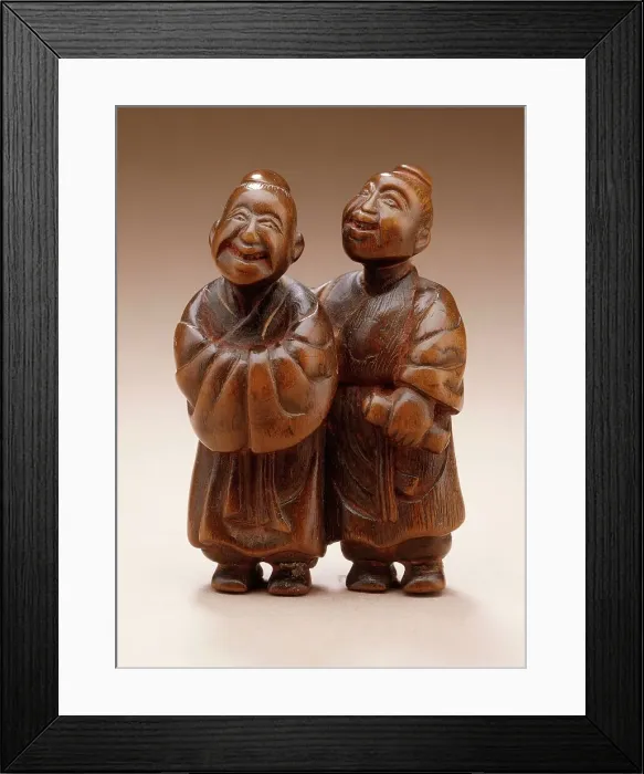 Framed Print : Kanzan and Jittoku: Two Zen Worthies, Late 18th century. Creator: Unknown Framed Print : Kanzan and Jittoku: Two Zen Worthies, Late 18th century. Creator: Unknown