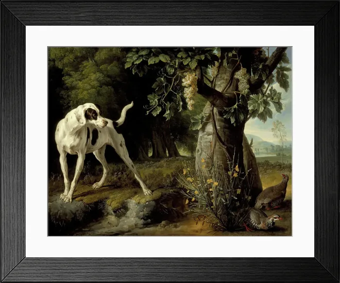 Framed Print : Landscape with a Dog and Partridges, 1719. Creator: Alexandre François Desportes Framed Print : Landscape with a Dog and Partridges, 1719. Creator: Alexandre François Desportes