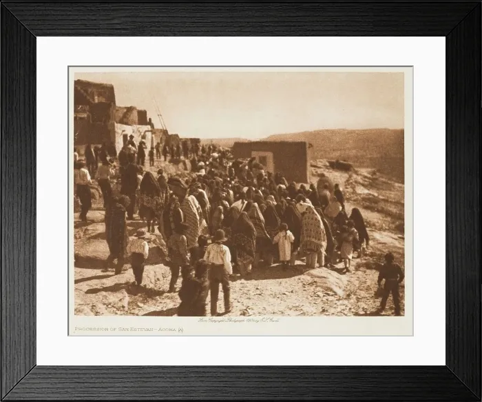 Framed Print : Procession of San Estevan-Acoma, 1904. Creator: Edward Sheriff Curtis Framed Print : Procession of San Estevan-Acoma, 1904. Creator: Edward Sheriff Curtis