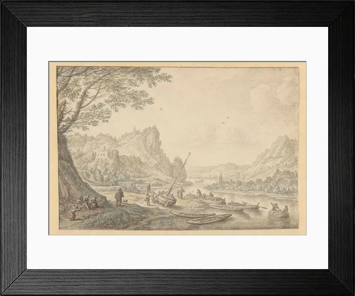 Framed Print : Imaginary view of the Rhine, 1677. Creator: Herman Saftleven the Younger Framed Print : Imaginary view of the Rhine, 1677. Creator: Herman Saftleven the Younger