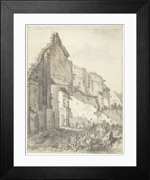 Framed Print : Ruins of a building in Utrecht, 1674. Creator: Herman Saftleven the Younger Framed Print : Ruins of a building in Utrecht, 1674. Creator: Herman Saftleven the Younger