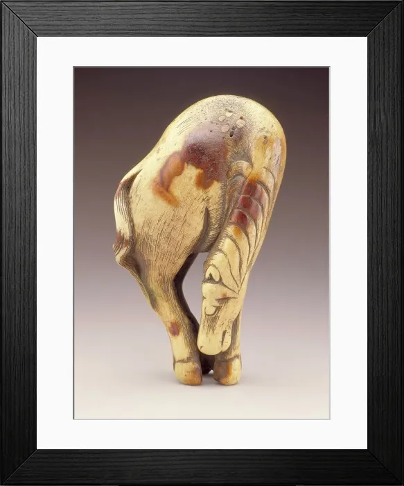 Framed Print : Grazing Horse, Late 18th-early 19th century. Creator: Unknown Framed Print : Grazing Horse, Late 18th-early 19th century. Creator: Unknown