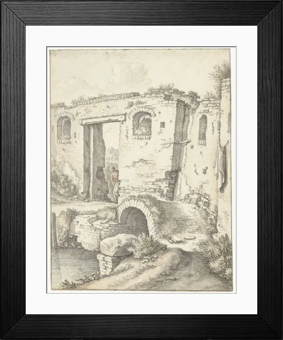 Framed Print : Zwartewaterpoortje in Utrecht, 1674. Creator: Herman Saftleven the Younger Framed Print : Zwartewaterpoortje in Utrecht, 1674. Creator: Herman Saftleven the Younger