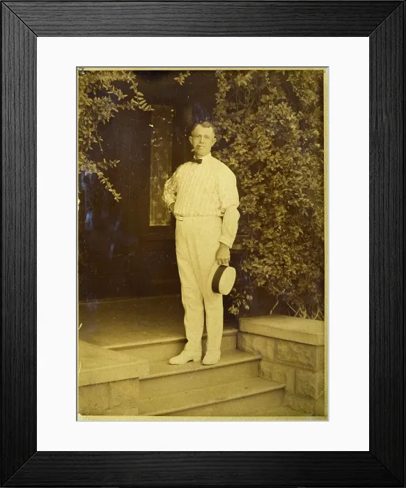 Framed Print : My Father. E. Curtis, inventor of Gold Tone Process, at Our Home In Seattle, 1880s, (1920s). Creator: Edward Sheriff Curtis Framed Print : My Father. E. Curtis, inventor of Gold Tone Process, at Our Home In Seattle, 1880s, (1920s). Creator: Edward Sheriff Curtis