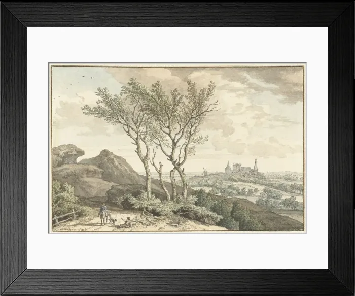 Framed Print : View of the castle of Bentheim, 1743. Creator: Isaac de Moucheron Framed Print : View of the castle of Bentheim, 1743. Creator: Isaac de Moucheron