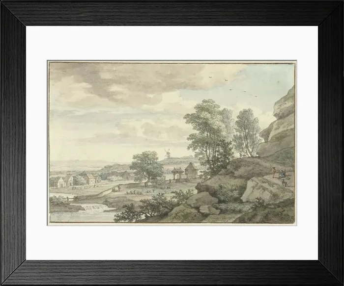 Framed Print : View in the vicinity of Bentheim, 1743. Creator: Isaac de Moucheron Framed Print : View in the vicinity of Bentheim, 1743. Creator: Isaac de Moucheron