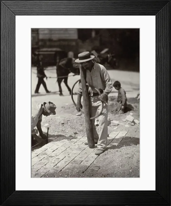 Framed Print : Street Paver, before 1927, 1956 publication. Creator: Eugene Atget Framed Print : Street Paver, before 1927, 1956 publication. Creator: Eugene Atget